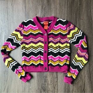 Missoni x Target Chevron Cardigan Girls‎ M Purple Zig Zag Stripe Sweater Kids